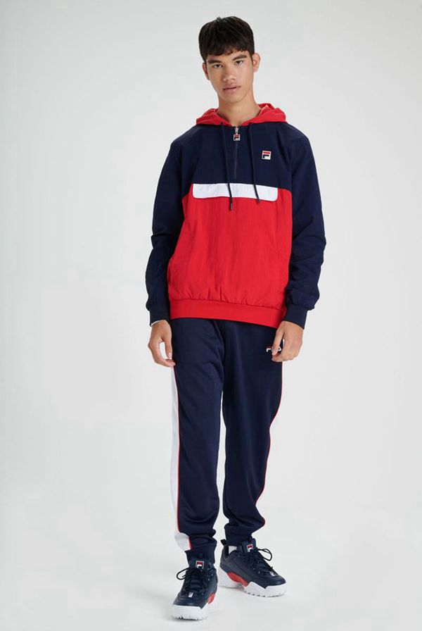 Fila Mikiny Panske Námornícka Modrá - Macker 2 Colour Block Pullover Vypredaj - Slovakia 50291-BGVZ